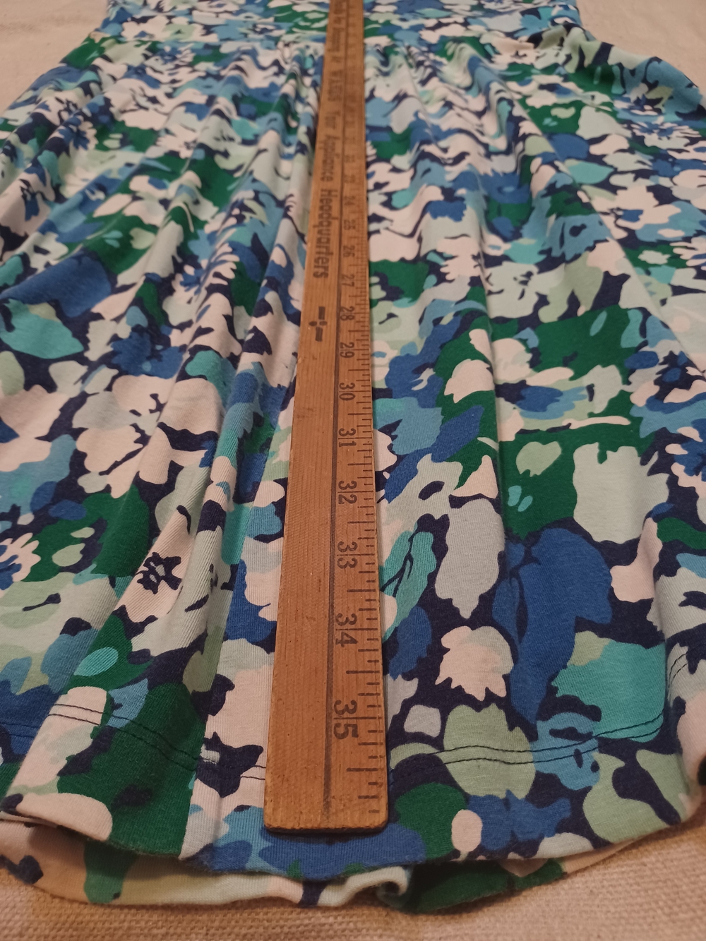 Lands' End Blue & Green Floral Sleeveless Dress Women's Size Medium - Picture 7 of 7